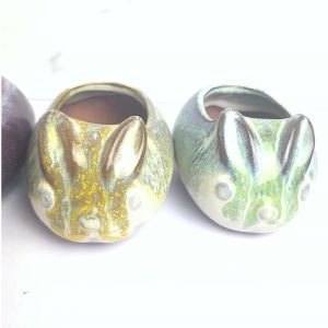 The Leaferie Allie Animal (Series 4) rabbit small mini plant pots. flowerpot . flower pot . planters . Succulents