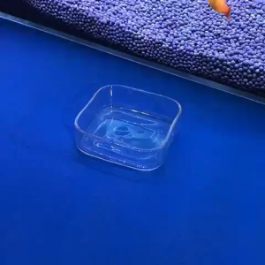 จัดส่งรวดเร็ว จานอาหารกุ้ง 8.5cm ถาดให้อาหารในตู้ปลา วัสดุอะคริลิค กล่องอาหารปลา อเนกประสงค์