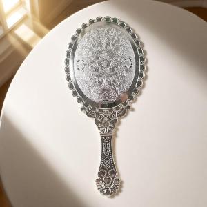 PAMPAS | Antique Floral Handle HD Portable Makeup Mirror