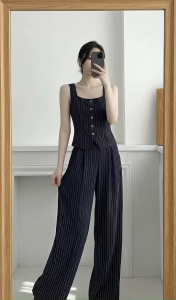 Set kẻ sọc dáng vest sang trọng A1658