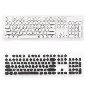 2027 New 104 Keys Retro Round Keycaps Double Shot DIY Typewriter Keycap for Backlit Mechanical Keyboard Circular