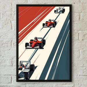 1PC Vintage Abstract F1 Sports Car Poster Poster Canvas Print Home Living Room Bedroom Entrance Bar Cafe Art Painting Decoration