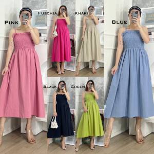 CJ - DRESS 2134 FELICIA BABYDOLL SMOCKED MIDI DRESS PREMIUM