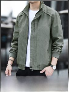 ROMON | Lormen Mens Casual Jacket Stand Collar Zipper Fashion Urban Style Windproof Polyester Fiber 2024 Spring Autumn New Arrival