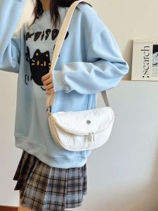 Ultra-Light Waterproof Oxford Cloth Mens Shoulder Crossbody Bag Nylon Practical Saddle Bag Leisure Macaron Element Dumpling Shape