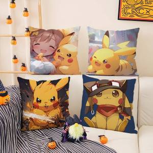 Bandai | Pokemon Giratina Anime Plush Pillow Cover Soft Short Plush Cushion Cover For Sofa Bedroom Living Room Home Decor Gift