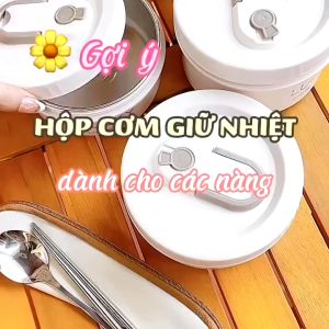 Set Hộp Cơm Giữ Nhiệt Lunch Box Inox 3 Tầng – Có Túi + Đũa Thìa Chống Tràn Văn Phòng