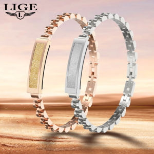 LIGE Women No Screen Smart Watch Jewelry Health Tracker Wearable Device Screenless Waterproof Sports Bracelet for Ladies Jam Tangan Pintar Wanita