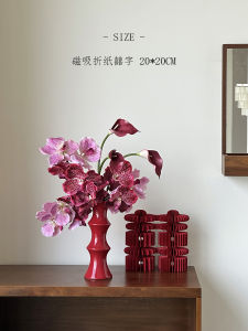 ดอกไม้เทียมสีแดงสไตล์ยุโรป ดอก Orchid ดอกไม้ปลอมสำหรับตกแต่งห้องนอนแต่งงาน ดอกไม้เทียมที่สมจริง เครื่องประดับบ้านสไตล์หรูหรา