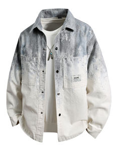 Americana Gradient Color Printed Denim Shirt Jacket Long Sleeve