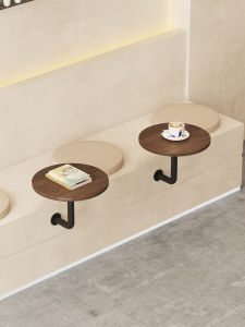 Nordic Style Wall Mounted Coffee Table Dessert Shop Milk Cream Style Small round Table against the Wall Sweet Shop Furniture