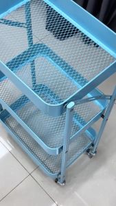 HTD Sport Metal Storage Rak Susun Roda 3 Susun Serbaguna Penyimpanan Model 4177