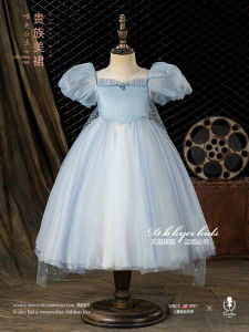 Elsa Princess Skirt for Girls Summer Birthday Party SesameClub Ice Queen Fairy Tale Style Midi Dress Short Sleeve Solid Color