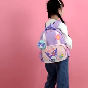 High Quality kuromi backpack for girl school bag canvas Suitable for younger students