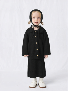 enhennbaby | Áo Cardigan Knit Cho Bé Gái Có Viền Ren