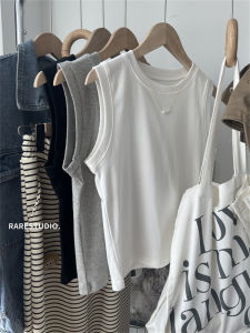 Pure Cotton Strap Vest Womens Inner Wear Summer New Style Solid Color Base Layer Outdoor Wear Slim Fit Short Sleeve Top Trendy