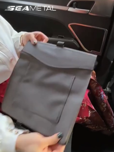 SEAMETAL Multipurpose Car Backseat Storage Bag Magnetic Car Pocket Waterproof Leather Car Trash Can Dustbin Garbage Bag
