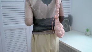 MOUSSON กระเป๋าลายเมฆจีบแบบใหม่กระเป๋าฟองเฉพาะกระเป๋าลำลองสไตล์เกาหลีกระเป๋าผ้าฝ้ายลงกระเป๋าสะพายข้างกระเป๋าเกี๊ยว