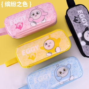 กระเป๋าใส่ของเขียนงานวิชาการขนาดใหญ่สองชั้นใสสำหรับเด็กชายและเด็กหญิง ของเล่นน่ารักสำหรับนักเรียนชั้นประถมศึกษา