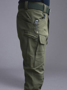 Water Resistant Durable 7-Elastic Multi-Pocket Work Pants