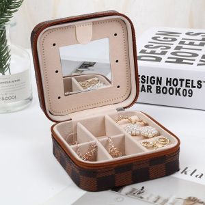 Minimalist Mirrored Jewellery Box Double-Layer Portable Jewellery Organiser Necklace and Earring Storage Box Ladies Gift