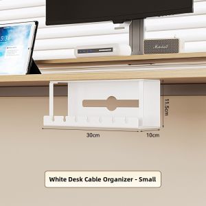 Thickened Desk underneath Cable Organizer Office Wire Arranger No-Punching Home Use Cable Storage Slot Iron Material Bedroom