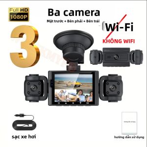 WIFI 360 Độ °   Camera Hành Trình 1080P DVR Ô Tô Với 3/4 Kênh Giám Sát Đỗ Xe 24/7 Tầm Nhìn Ban Đêm Hộp Đen Camera Ghi Hình Phía Trước Bên Phải Phía Sau