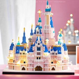 Large Castle Micro Building Blocks Pink Series Castle Church Diamond Blocks Construction Toys for Girls Adult Gift