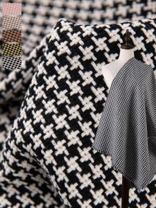 Black White Plaid DIY Handmade Clothing Outerwear Skirt Set Gold Thread Fabric Clear Storage Korean Style Home Fabric Sponge Pad