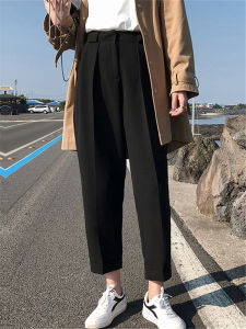 Suit Pants Plus Size Fat Mm2024 Radish Female High Waist Slimming Thin Cropped Harem Spring and Summer Loose Drooping Wide Leg