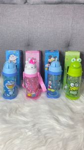 Botol Minum Anak Sedotan 450ml Motif Karakter Dengan Tali Gantungan by Einstein-Store