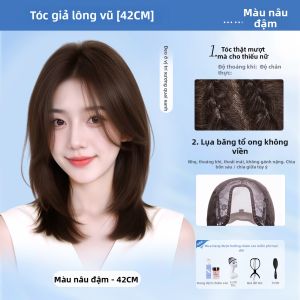 LOUIS FERRE | Tóc Giả Ngắn Thật Nhẹ Nhàng Tự Nhiên Dài Đến Đuôi Áo Cắt Lông Vũ