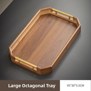 GIANXI | Japanese Style Rectangular Solid Wood Tea Tray