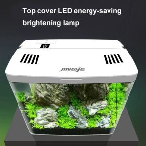 USB 5L Aquarium Fish Tank No Water Change Self-circulating Ecological Fish Tank with Slient Pump Led Lamp for Office Home