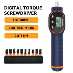 1/4" Digital Torque Screwdriver Drive Screwdriver 7.08-70.8 in-lbs Torque Wrench Driver 10pcs Magnetic Drill Bit Repair Tool Kit