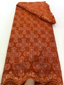 New High Quality Stones African Embroidery Guipure Cord Lace Fabric Nigerian Water Soluble Lace Fabric For Sewing Women Dresses