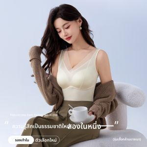 เสื้อกั๊กผู้หญิงคอวีลูกไม้เซ็กซี่ ทรงเข้ารูป สายเดี่ยว ระบายอากาศได้ดี ไหล่กว้าง ทรงเข้ารูป ชุดชั้นใน ชุดชั้นในผู้หญิง