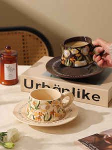 Cốc Cà Phê Bằng Gốm Sứ Họa Tiết Hoa Cầu Vồng Cổ Điển Cốc Cà Phê Cho Cặp Đôi Cốc Trà Chiều Cốc Đựng Đồ Lưu Niệm Cho Nữ