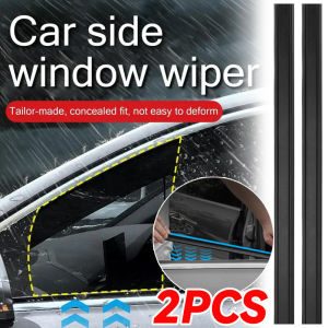 【Pphha】2Pcs Car Side Window Wiper Universal Glass Lift Rainwater Cleaning Tool Safe Driving Clear Vision Wiper Blade Strip Auto Accessories