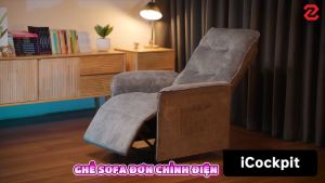Ghế sofa đơn chỉnh điện iCockpit Zero Gravity có thể ngả thành giường