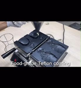 มืออาชีพ 2 ชิ้นสไตล์เกาหลีอบไฟฟ้าเปิดปากปลาเค้กไอศกรีมโคนเครื่องทําวาฟเฟิลที่กําหนดเองเครื่องทํา Taiyaki