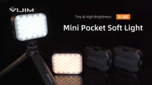 Ulanzi Vijim VL100C Mini Pocket Video LED Light 3 Cold Shoe 170 Adjustable Ball Head 3200K-6500K Built-in Rechargeable Battery 2000mAh