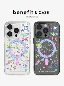 Colored Stain Rabbit & Star Pattern Magnetic Shockproof Phone Case