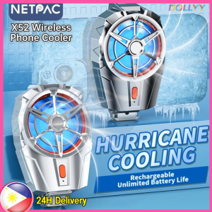 [🇵🇭 24h Delivery] Dollyy X52 Phone Cooler For Gaming Wireless Bluewow Ice Cooling Fan Rechargeable Battery Mobile Phone Radiator For IPhone Portable Quiet Universal Silent 3 Speed