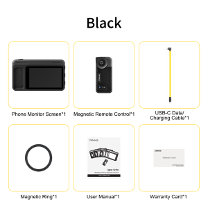 7RYMS Qshot V2 Pro Magnetic Phone Selfie Monitor Screen Support 4K 30fps Wireless and 4K 60fps Wired Recording Using Phone Rear Camera for Selfie Vlog Live Stream Compatible with Android iPhone HarmonyOS
