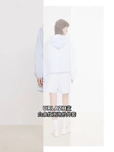 URLAZH | Striped Poplin Hoodie Shoulder Drop Short Jacket Blue White