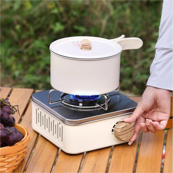 ISSI Diary Camping (Button is updated to Wooden)2800w Power Mini Cassette  Furnace Outdoor Stove Electronic Ignition Overpressure Protection Portable 