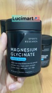 Viên uống bổ sung Magie Magnesium Glycinate Sports Research hũ 60 viên / 120 viên [Hàng Mỹ]