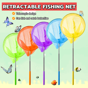 Seeko Children Butterfly Catch Net Stainless Steel Telescopic Fishing Net Colorful Nets