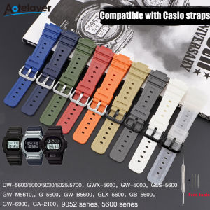 Aotelayer 16mm Watch Strap for Casio G-Shock DW-6900 5600 GW-M5610 DW-5600E GA-2100 Colorful Resin Rubber Wrist Band Bracelet Accessories